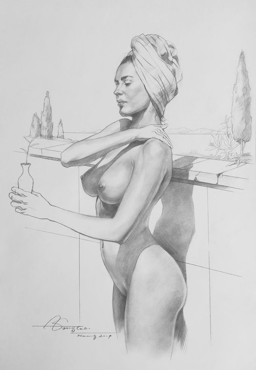 Drawing female nude#19816 by Hongtao Huang