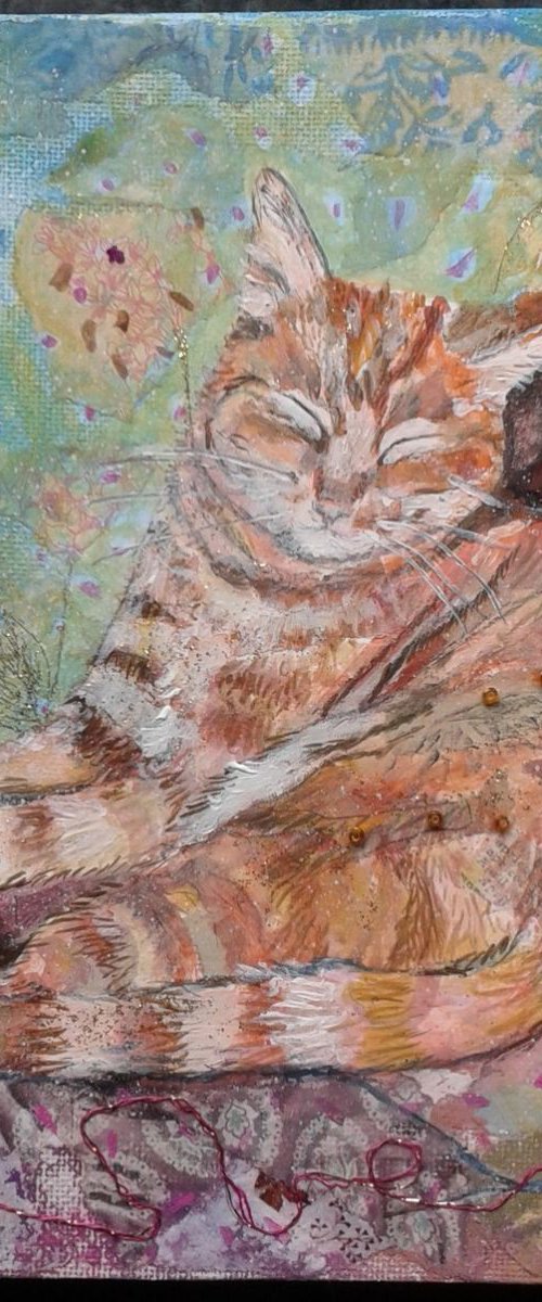 Happy Ginger Cat by Fiona Plaisted