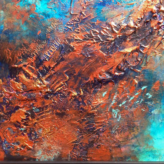 The Copper Bond -  Abstract Acrylic Metallic Painting