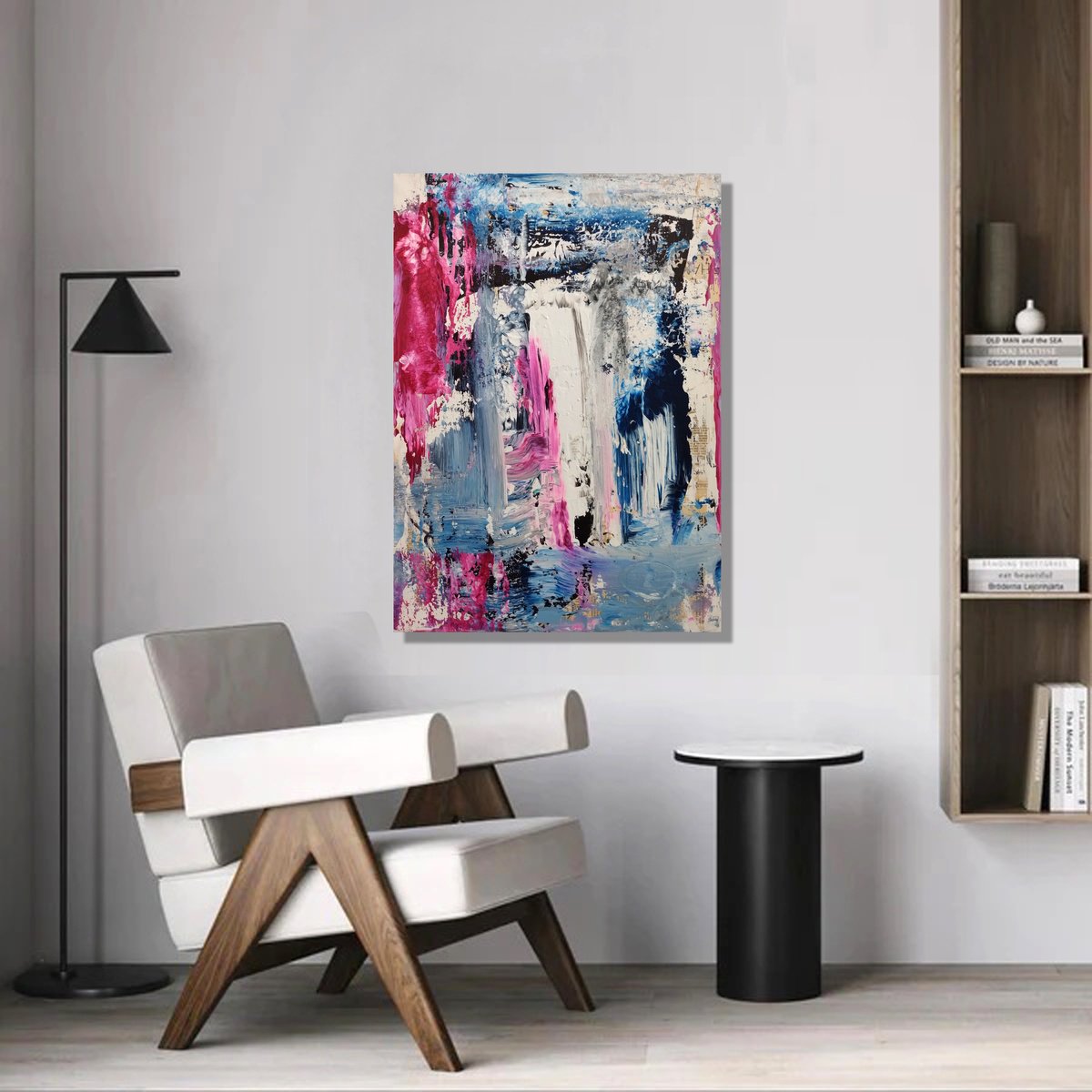 Abstract Acrylic Painting By Mir-Jan, 18 X 26", Abstract 61, Original Artwork