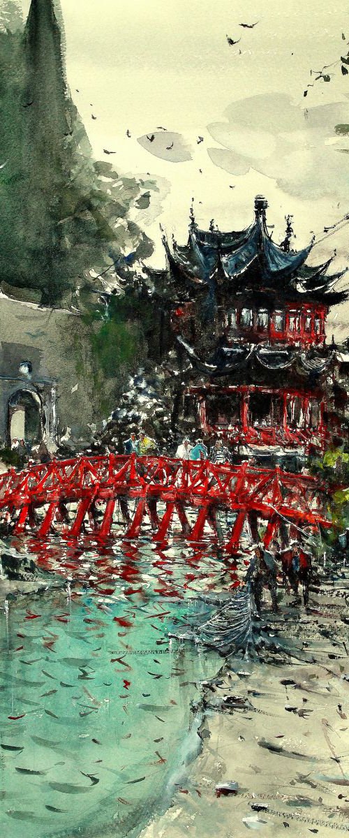 Red Hanoi Bridge by Maximilian Damico