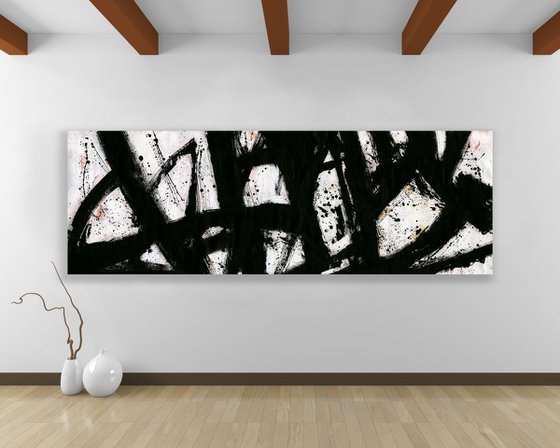 Brush Dance 201 - LARGE 24x64"Abstract Painting by Kathy Morton Stanion, Modern Home decor, restaurant art