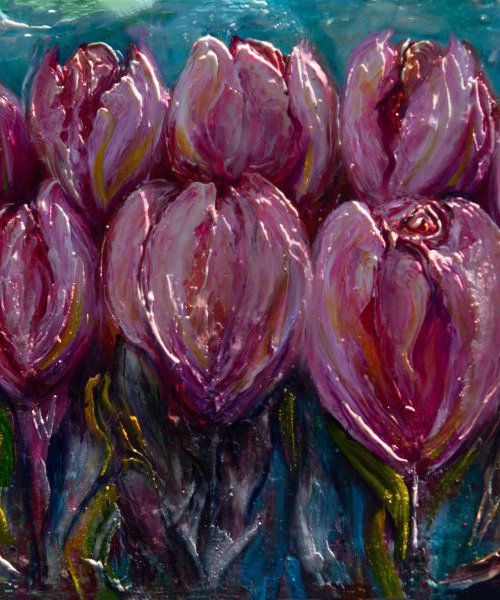 Colorful Tulips by Lena Owens at OLena Art