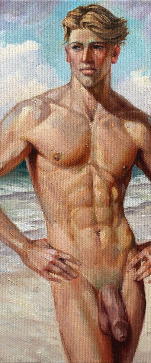 NAKED MAN BY THE SEA-RESERVED by Yaroslav Sobol