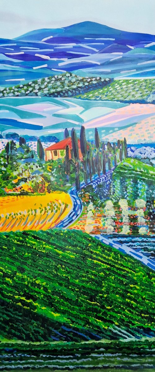 Landscape of Tuscany / 101 x 72 cm by Alexandra Djokic