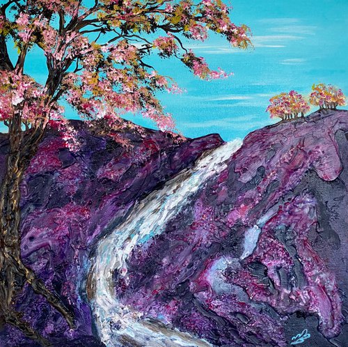 Tree of Life by a Waterfall by Marja Brown