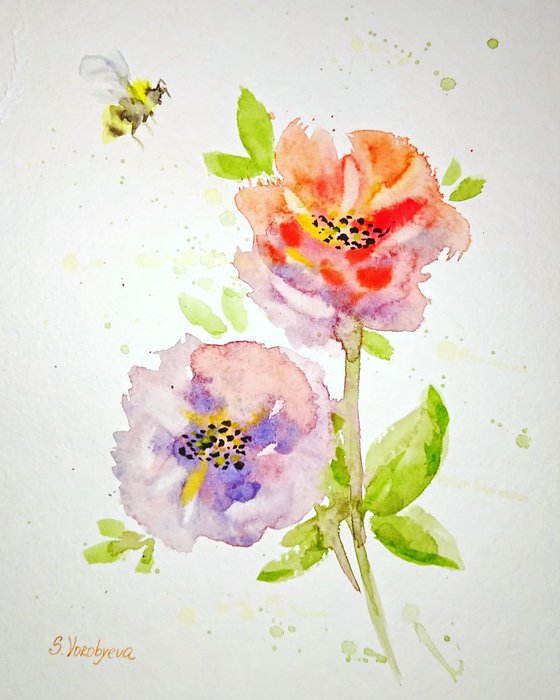 Bee&flowers
