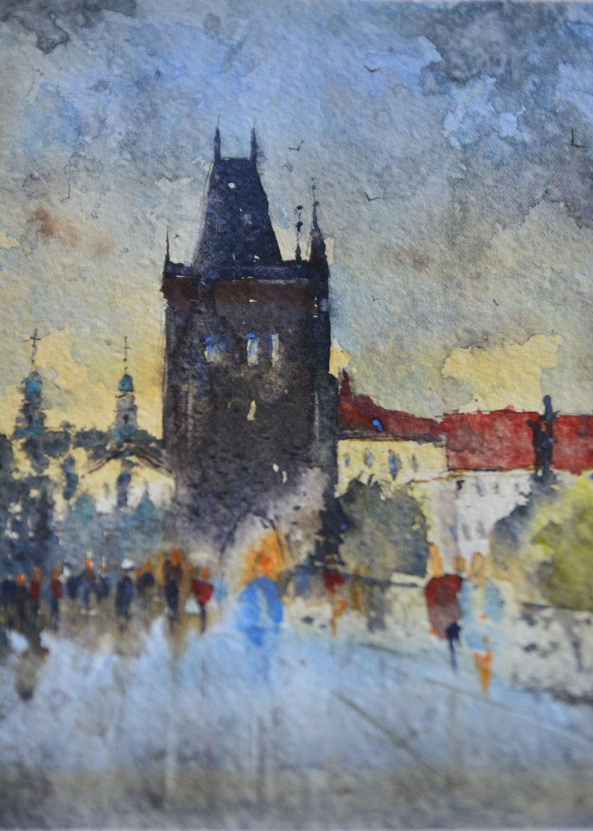 Prag, Karlov most #1 by Nenad Koji? watercolorist
