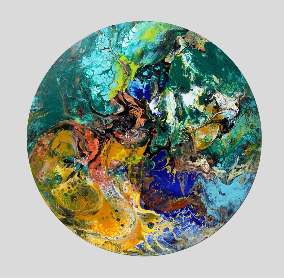 Abstract Acrylic Painting By Areti Ampi, 31 X 31, Spring Vibes 5, Original Artwork