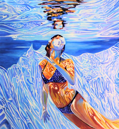 Underwater / 100 x 107 x 0.1 cm by Alexandra Djokic