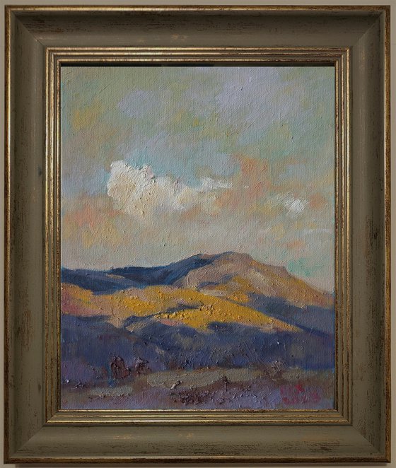 Original Oil Painting Wall Art Signed unframed Hand Made Jixiang Dong Canvas 25cm × 20cm Landscape Clouds over South Park Oxford Small Impressionism Impasto