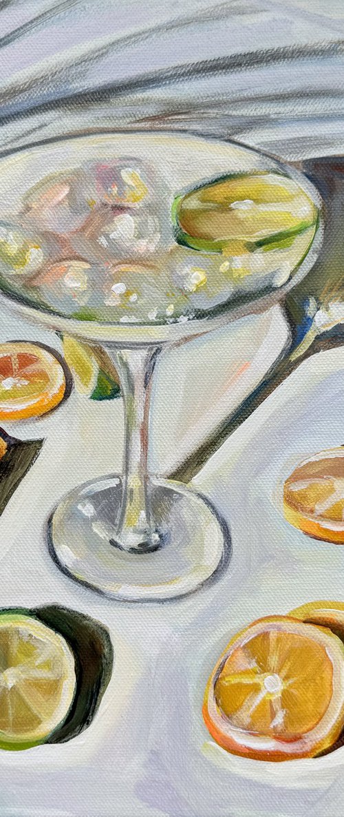 Martini Cocktail and Lemons by Victoria Sukhasyan