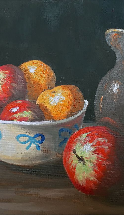 still life XII: bowl of fruit and napolean vase by Colin Ross Jack