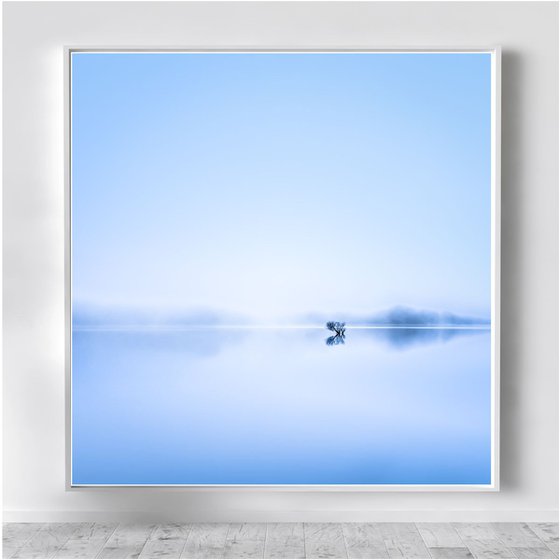 Solitude in Blue  - Extra large minimalist Sky Blue Canvas