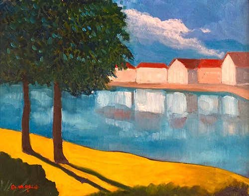 Houses by the Rio Concho by Angus  MacDonald