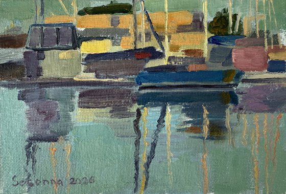 Evening harbor