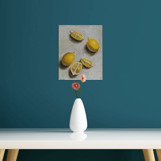 Lemons on white