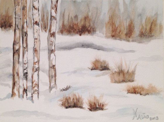 Times of Snow I,  Original painting watercolour unframed