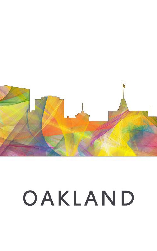 Oakland California Skyline WB1 by Marlene Watson