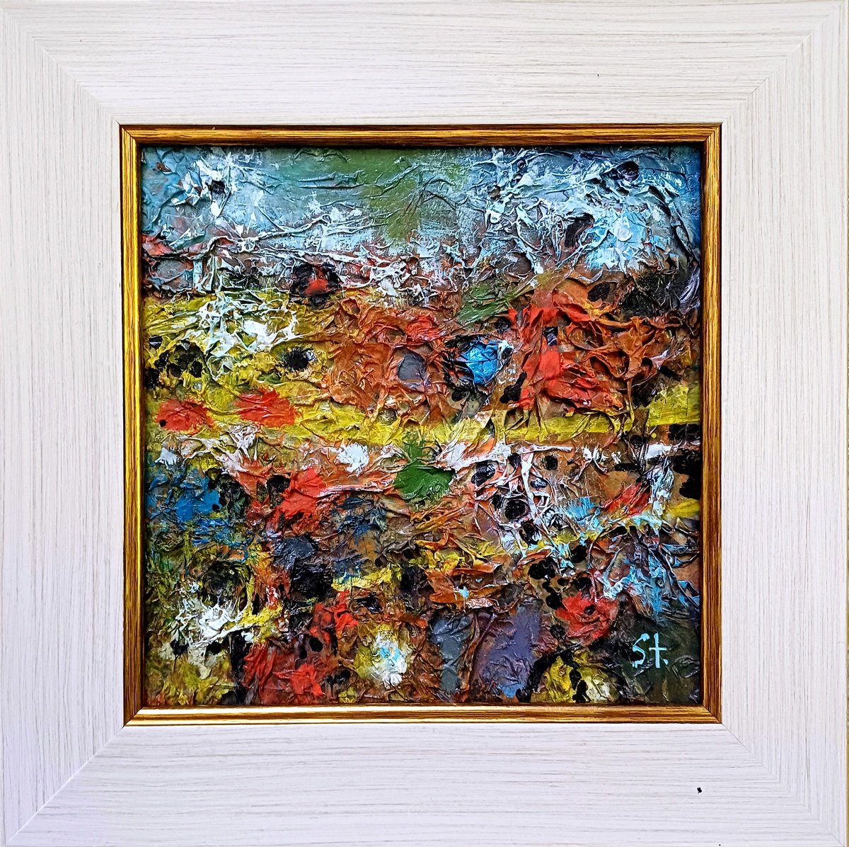 Abstract Acrylic Painting By Stanislav Bojankov, 11 X 11", Abstract (Autumn)-V, Original Artwork