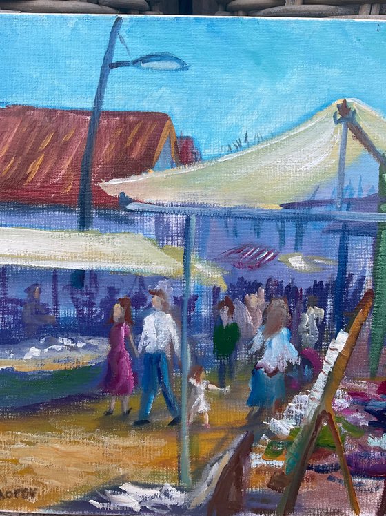 The street market. Pleinair