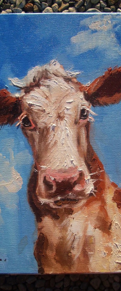 " CUTE COW " -GIFT, SUMMER, by Monika Luniak