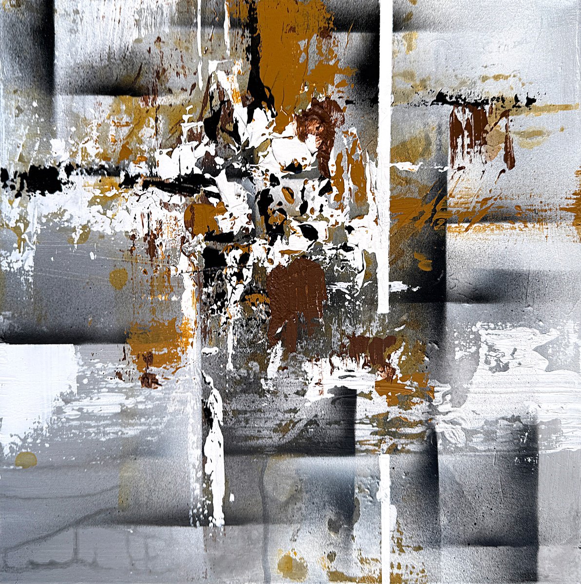 Geometric Abstract Acrylic Painting By Tatiana Malinovscaia, 16 X 16", Harmony Of Color And Space, Original Artwork