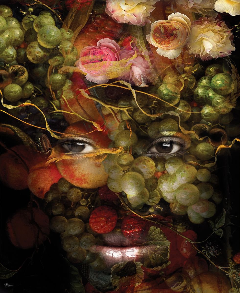Illustrative Portrait Photograph By Bojan Jevtic, 35 X 43, Fruity, Original Artwork