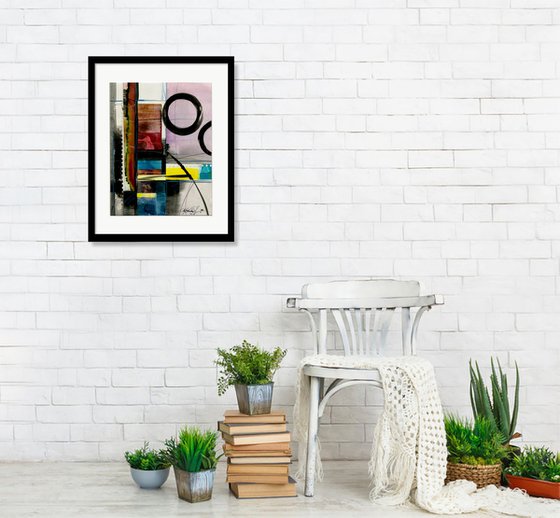 Being Within 1 - Framed Enso, Zen Circle painting by kathy Morton Stanion
