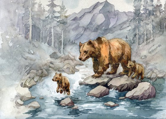 She-bear with cubs