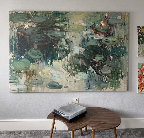 Summer pond. Reflections