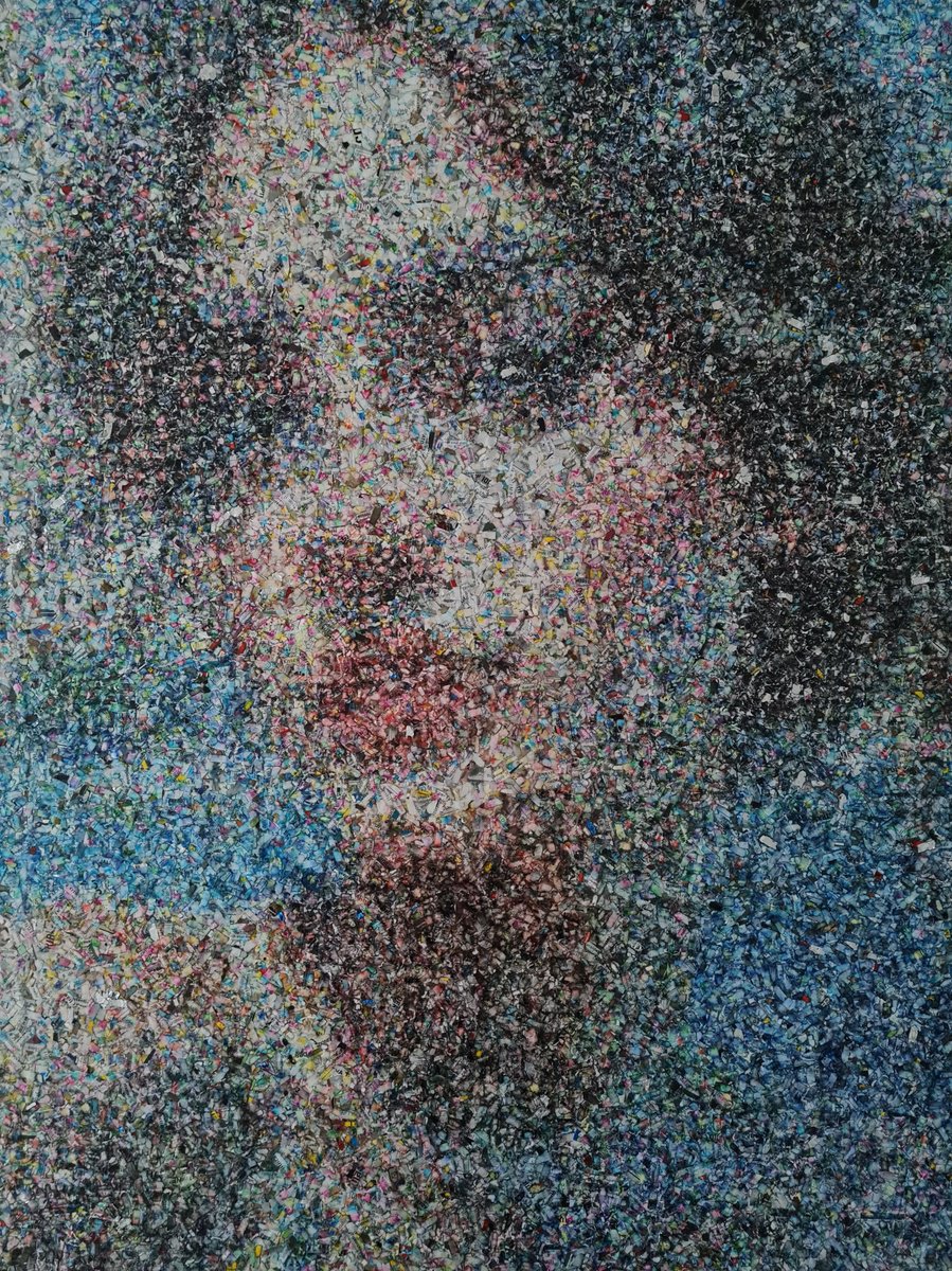 Impressionistic Portrait Collage By Alessio Mazzarulli, 26 X 33, Not Your Doll - 30 (N.696), Original Artwork