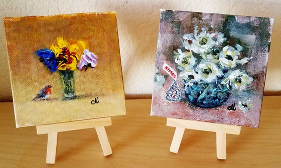 Happy Mini Art # 10/gift idea/free shipping in USA for any of my artworks