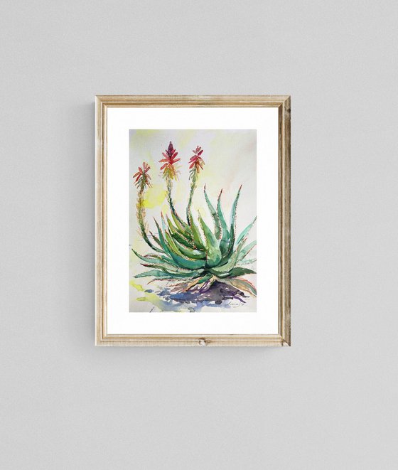 Aloe Vera Cactus Painting