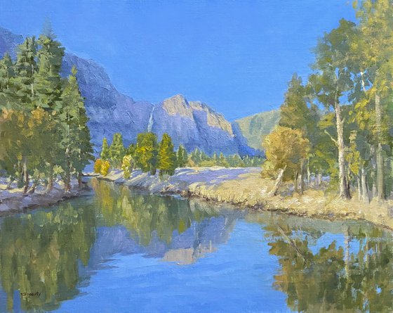 View of Yosemite Falls From Swinging Bridge