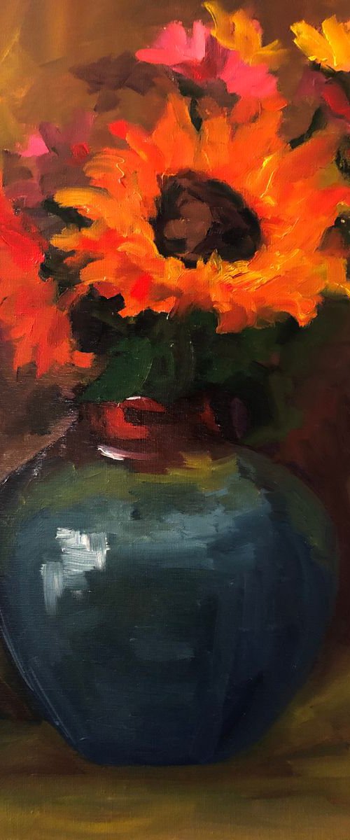 Fiery Sunflowers by Ramya Sarveshwar