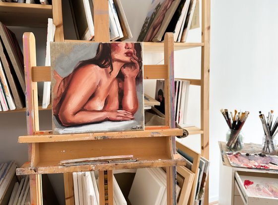 Naked - Nude Female Figure Erotic Woman Painting