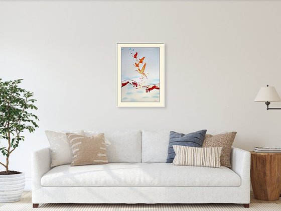 Fantasy with Flowers 335: paper 59x42cm