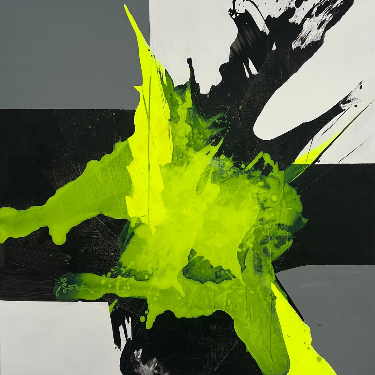 Abstract Acrylic Painting By Irene Gartner, 39 X 39, Aurora Borealis 1, Original Artwork