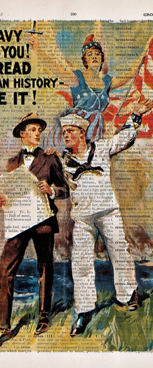 The Navy Needs You! - Collage Art Print on Large Real English Dictionary Vintage Book Page by Jakub DK - JAKUB D KRZEWNIAK