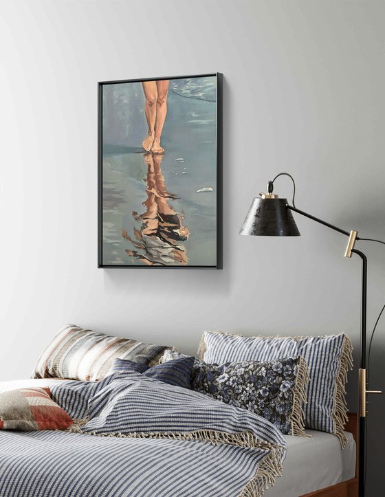 Sea coast. Reflections