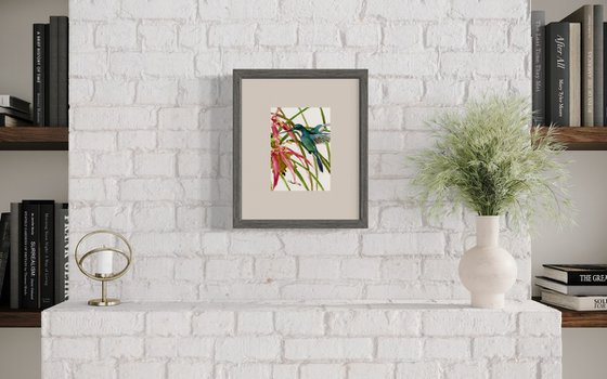 Hummingbird and Flowers