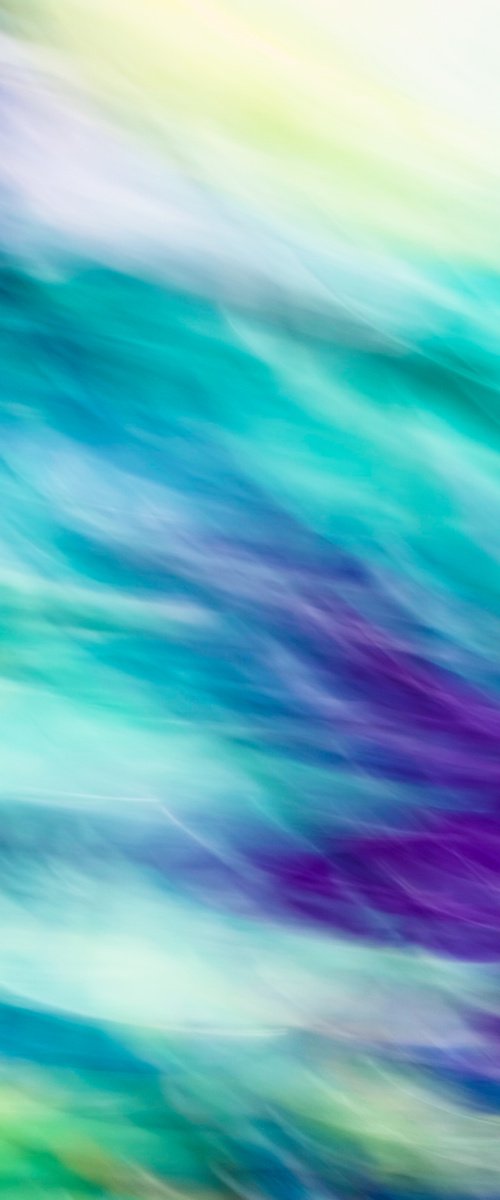 Fluidity in Turquoise and Violet - Metal Print Limited Edition by Cristina Stefan