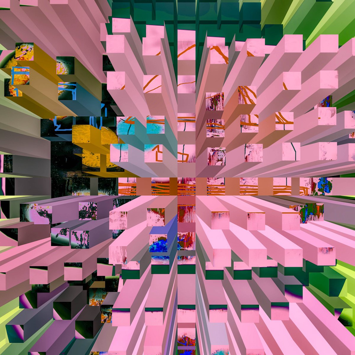 Expressive Abstract C-Type Print By Geert Lemmers Fpa, 31 X 31, Sensitive Construction 30, Original Artwork