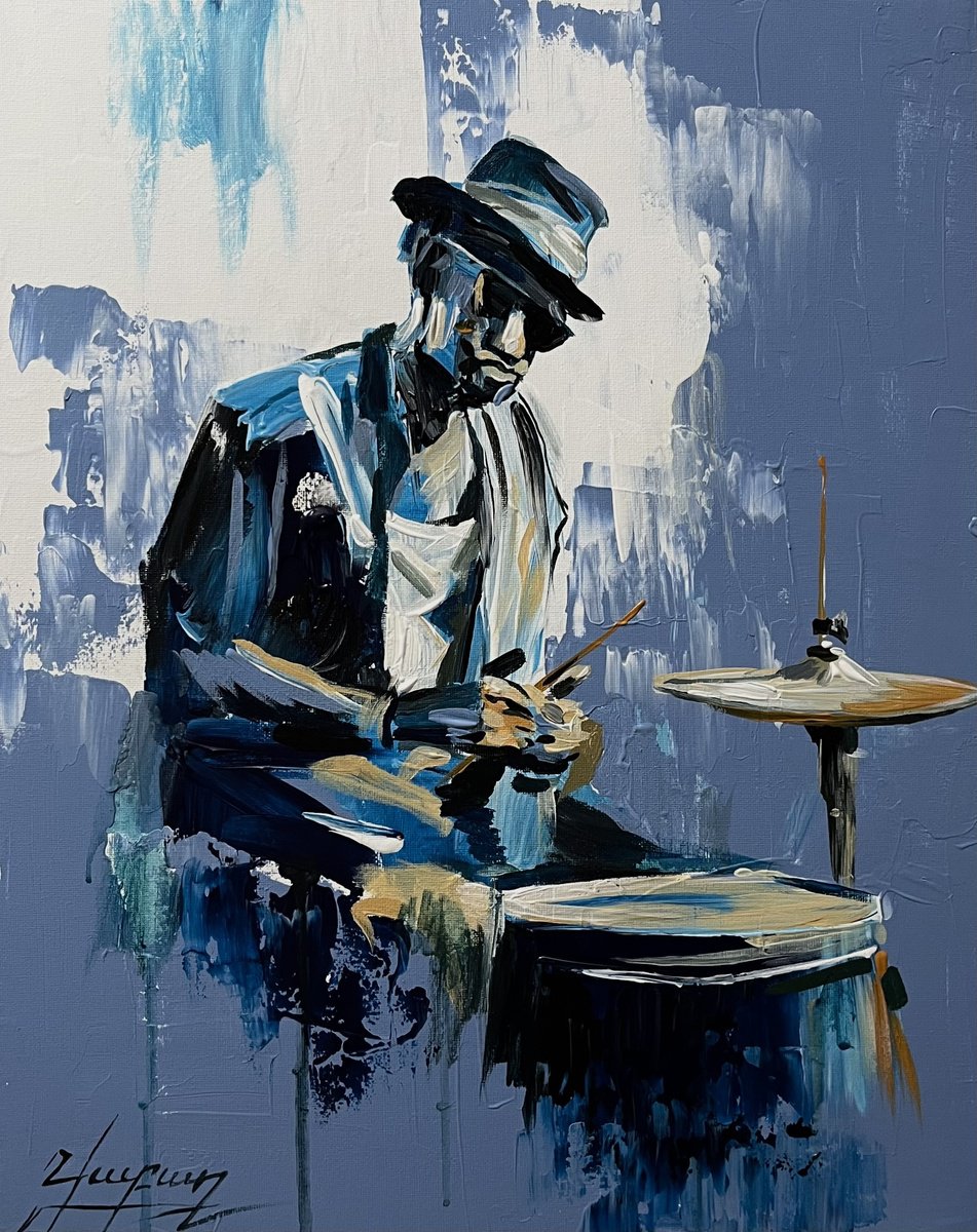 The Drummer By Vahe Bagumyan, 16 X 20, Artwork For Sale On Artfinder