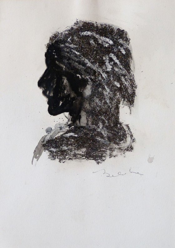 Portrait 18C42, mixed media 21x29 cm