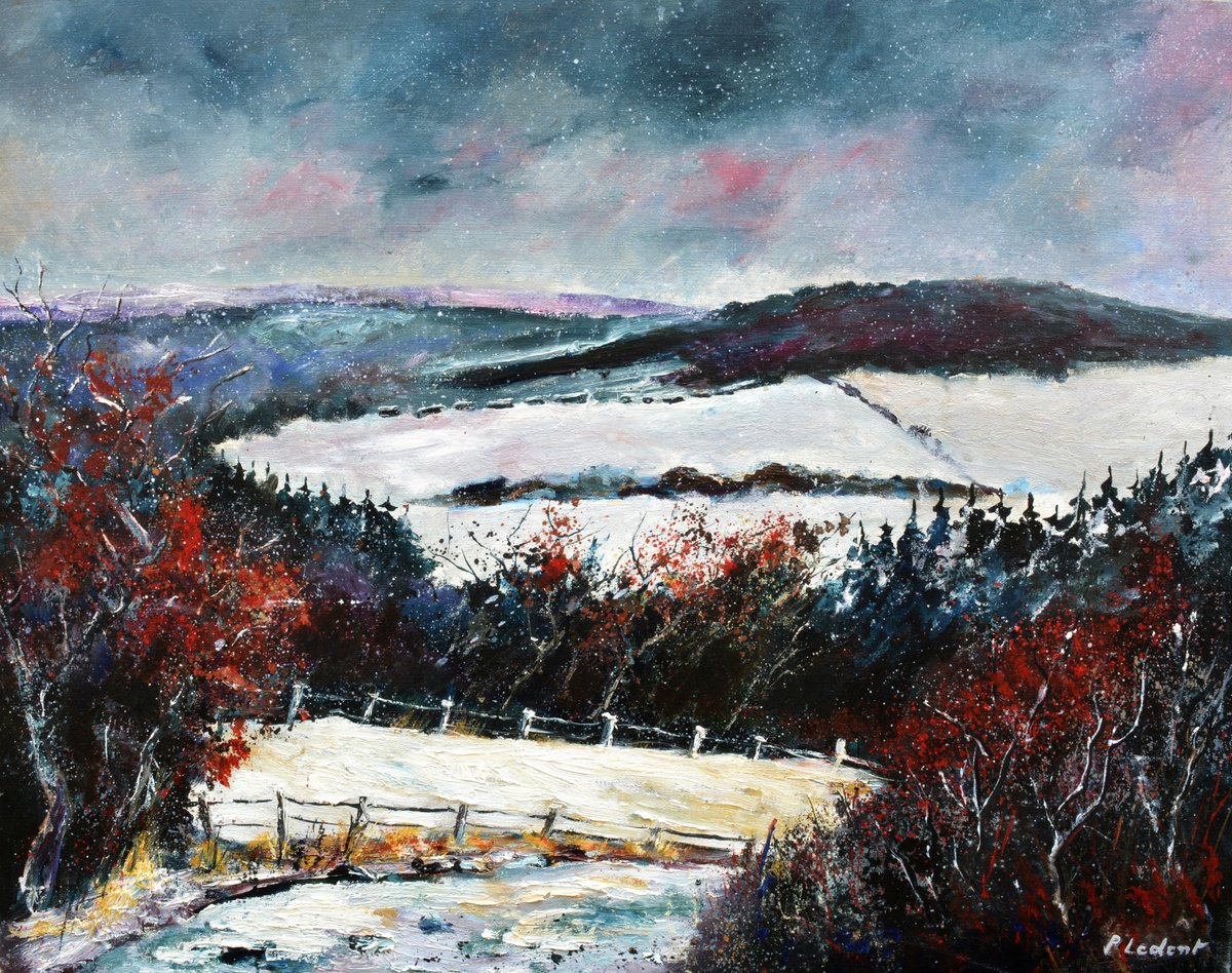 Bois Jacques In Winter By Pol Henry Ledent, 35 X 28, Artwork For Sale On Artfinder