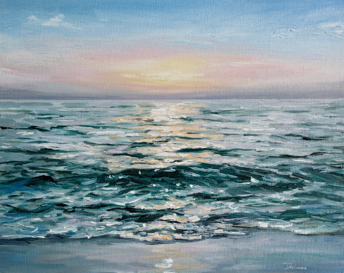 Impressionistic Landscape Oil Painting By Liza Illichmann, 12 X 9", Stillness, Original Artwork