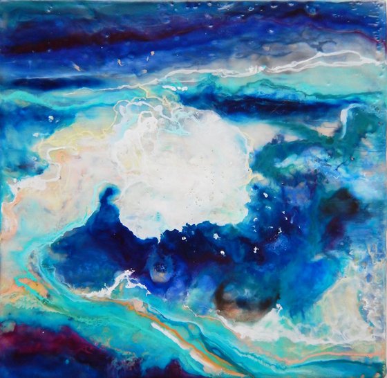 Coastal wave. Encaustic