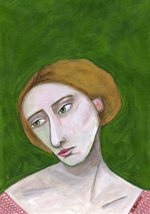 Vintage Woman Thinking by Sharyn Bursic